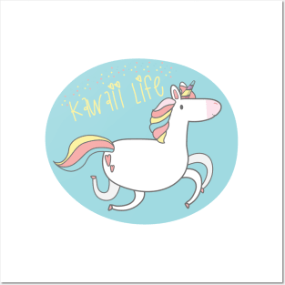 Kawaii life unicorn Posters and Art